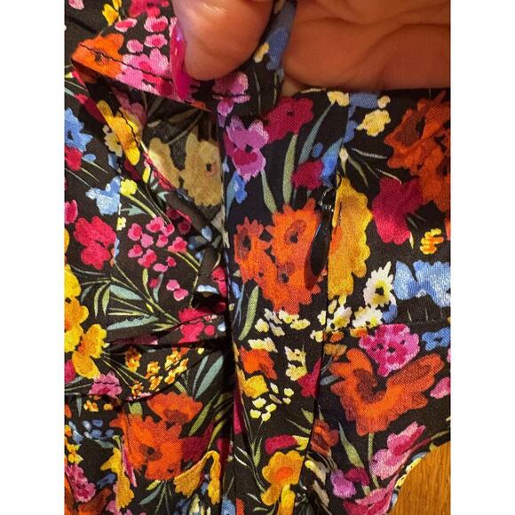 Lost + Wander Sleeveless Flora Garden Asymmetric Hem Ruffled Midi Dress XS - Picture 11 of 11